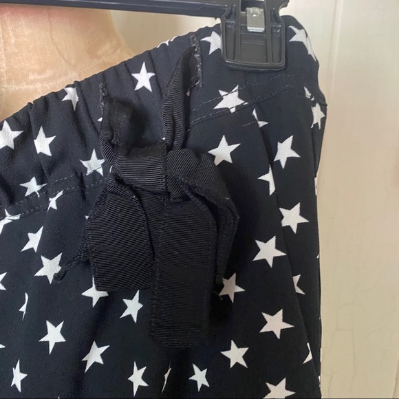 J CREW sz 6 Star Pants Black White Elastic Waist - Picture 2 of 7